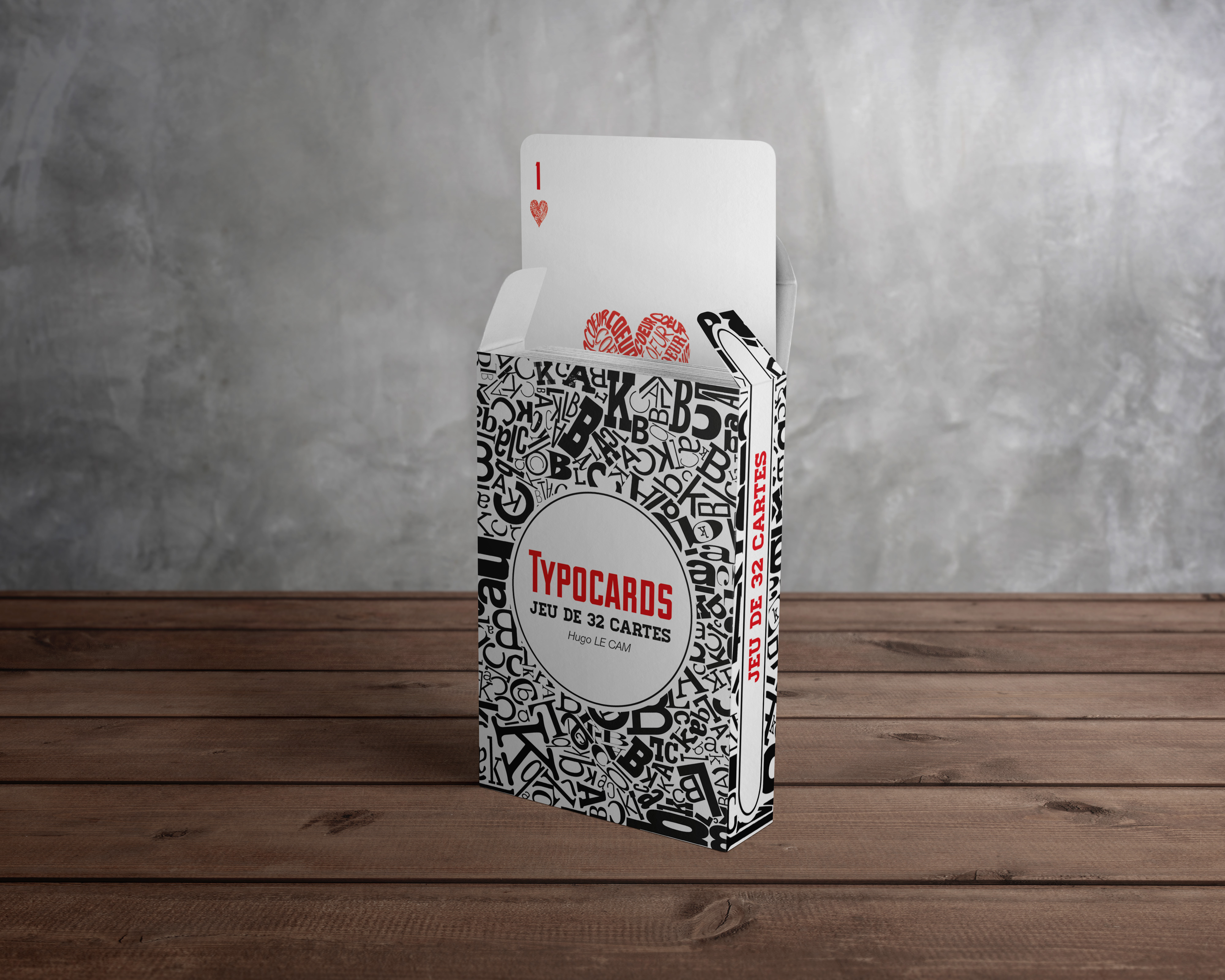 Packaging jeu de cartes Typocards